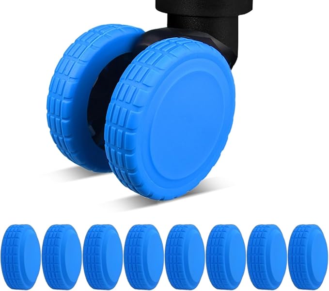 Coraltree 8Pcs Luggage Wheel Covers Silicone Protectors for 2-2.2" Spinner Wheels, Wear-Resistant & Anti-Noise Travel Accessories, Blue