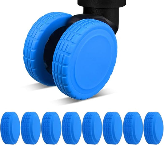 Coraltree 8Pcs Luggage Wheel Covers Silicone Protectors for 2-2.2" Spinner Wheels, Wear-Resistant & Anti-Noise Travel Accessories, Blue