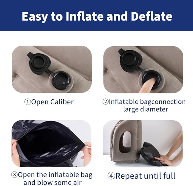 Neck Pillow Airplane Pillow for Long Flight,airplanesleep Support,Airplane Sleeping Support, Inflatable Pillow for Flights, Travel Essentials Neck Pillows for Airplanes