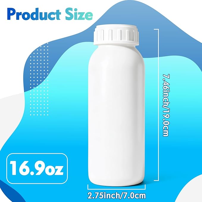 2Pack 16.8oz (500ml) Food-Grade Plastic Travel Bottles - Stackable Empty Small Containers with Lids & Caps, EVOH High Barrier Leak Proof Storage for Toiletries & Homemade Sauces