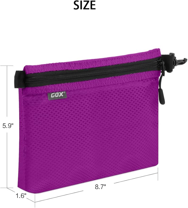 GOX Small Toiletry Bag for Men Bulk Cosmetic Bag Dopp Kit Carry On Zipper Pouch Organization Nylon Small Packing Sack Waterproof (Purple)