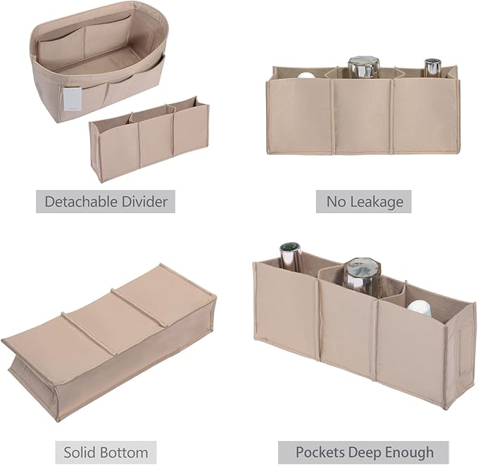 ZTUJO Purse Organizer Insert, Felt Bag Organizer For Handbag Purse Organizer,13 Colors, 6 Size (Medium, Silky Beige)