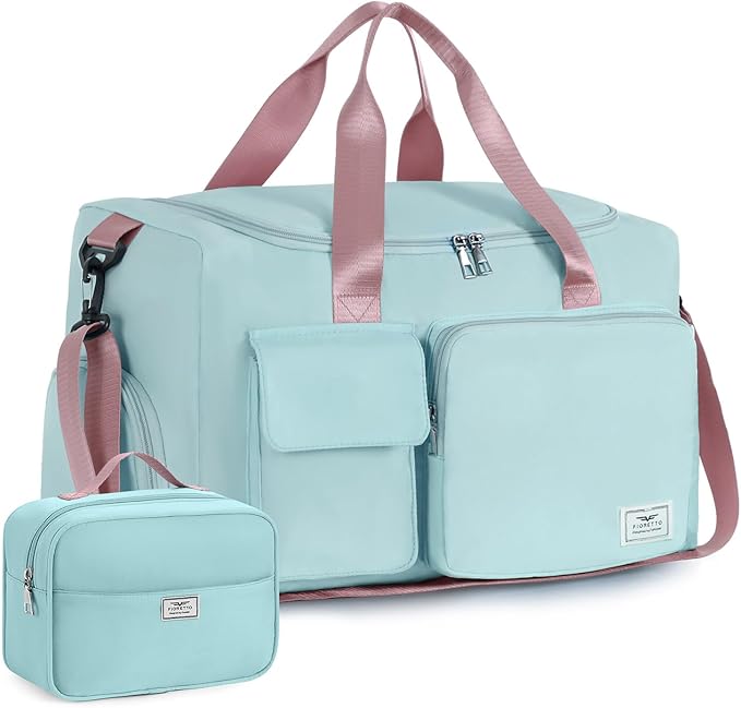 FIORETTO Women's Gym Duffle Bag with Shoes Compartment, 30L Capacity, Ideal for Travel, Gym, Sports, Duffel, Weekender