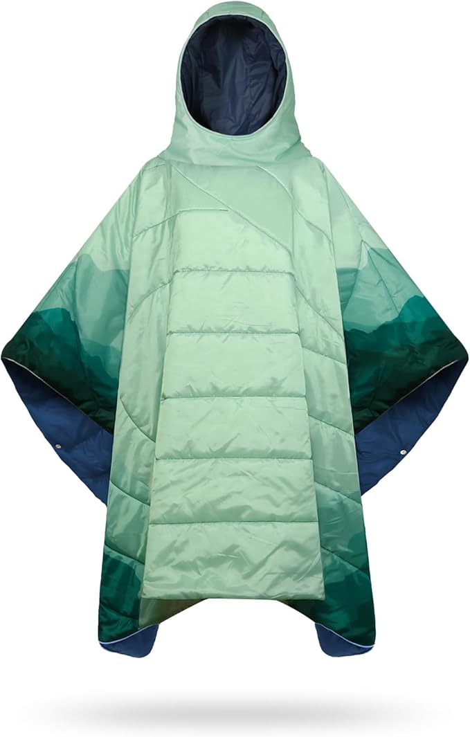 Camping Blanket,Hoodie Blankets Poncho Outdoor Waterproof Windproof Warm Durable & Portable for Stadium, Concerts, Car,Travel, Beach, Picnic, Grass,75 * 55 inch