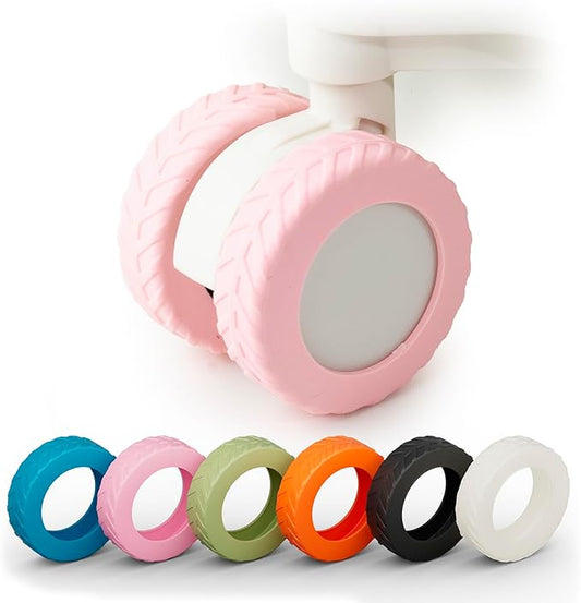 Luggage Wheel Covers suitcase wheel covers Luggage Wheel Protector Covers for 2.1-2.4 inchs 8 Spinner Wheel Suitcases (8, pink)