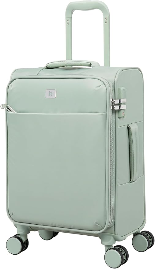 It Luggage Lustrous Luxe 22" Softside Carry-On 8 Wheel Spinner, Desert Sage
