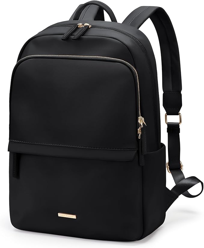 GOLF SUPAGS Laptop Backpack for Women Slim Computer Bag Work Travel College Backpack Purse Fits 15.6 Inch Notebook (Black)