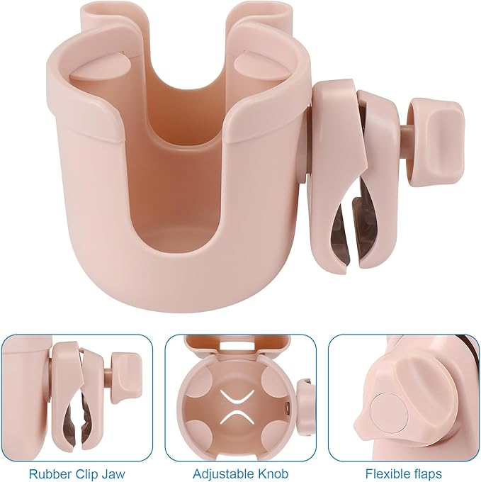 Accmor Stroller Cup Holder with Phone Holder, Bike Cup Holder, Universal Cup Holder for Uppababy Nuna Doona Strollers, 2-in-1 Cup Phone Holder for Stroller Bike Wheelchair Walker Accessory