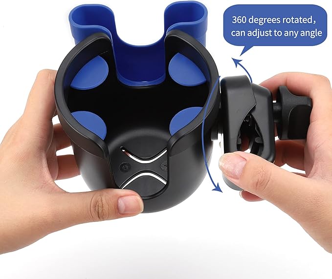 Accmor Stroller Cup Holder with Phone Holder, Bike Cup Holder, Universal Cup Holder for Uppababy Nuna Doona Strollers, 2-in-1 Cup Phone Holder for Stroller Bike Wheelchair Walker Accessory