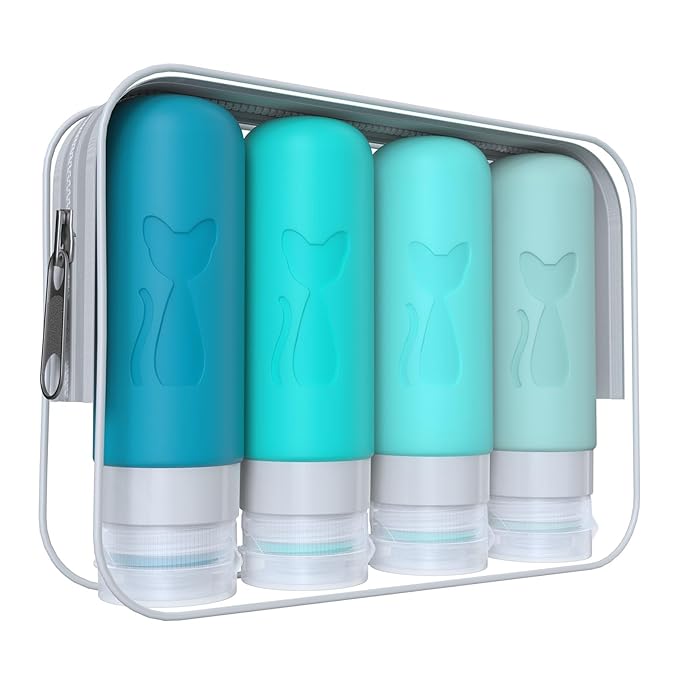 TSA Approved 3oz Leakproof Travel Bottles for Toiletries, Refillable Containers for Shampoo Conditioner Lotion Body Wash (Multicolored H)