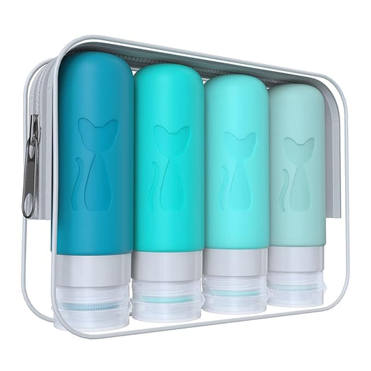 TSA Approved 3oz Leakproof Travel Bottles for Toiletries, Refillable Containers for Shampoo Conditioner Lotion Body Wash (Multicolored H)