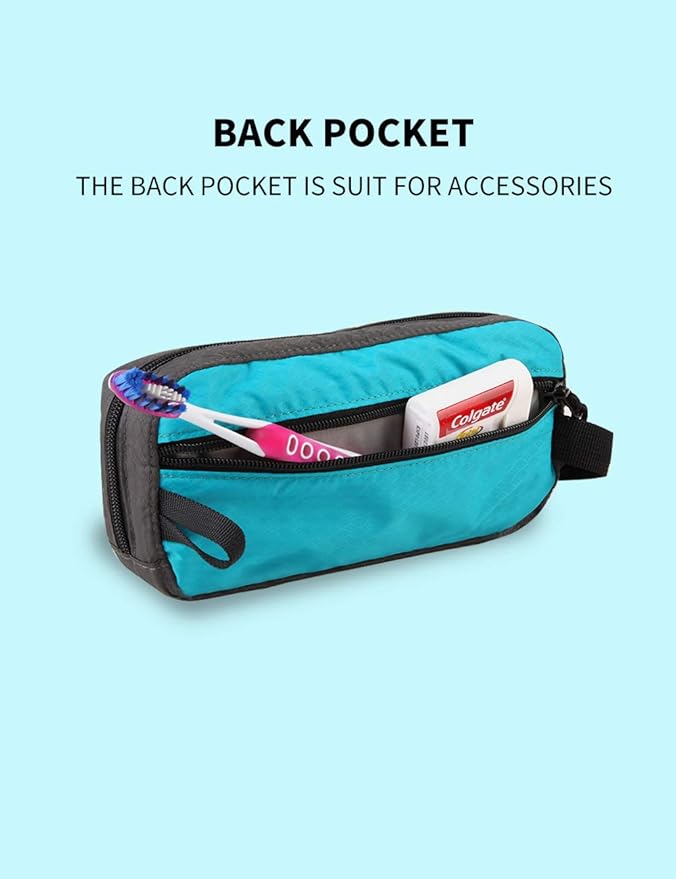 GOX Travel Small Toiletry Bag for Men Nylon Dopp Kit Medicine Bag Travel Organizer Pouch Shave Kits for Teens Toiletry Essentials Bathroom Compact (Turquoise, 7.9 * 3.7 * 2 Inches)