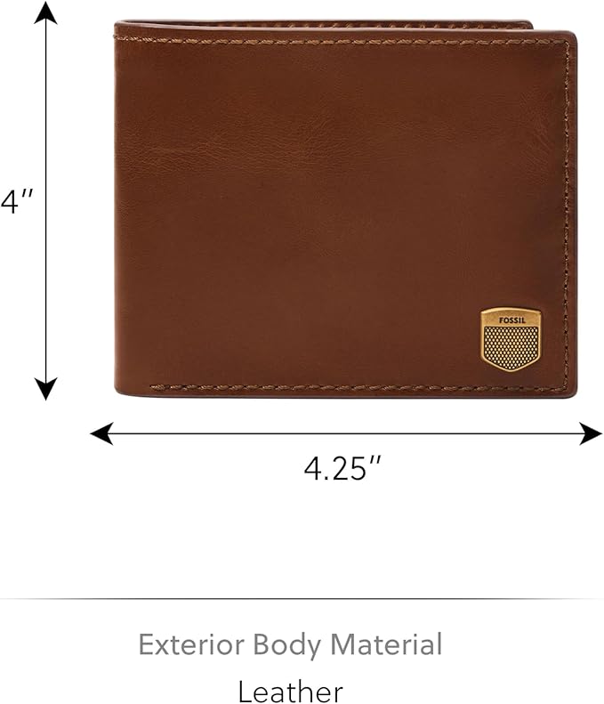Fossil Men's Hayes Leather Bifold Wallet with Flip ID Window