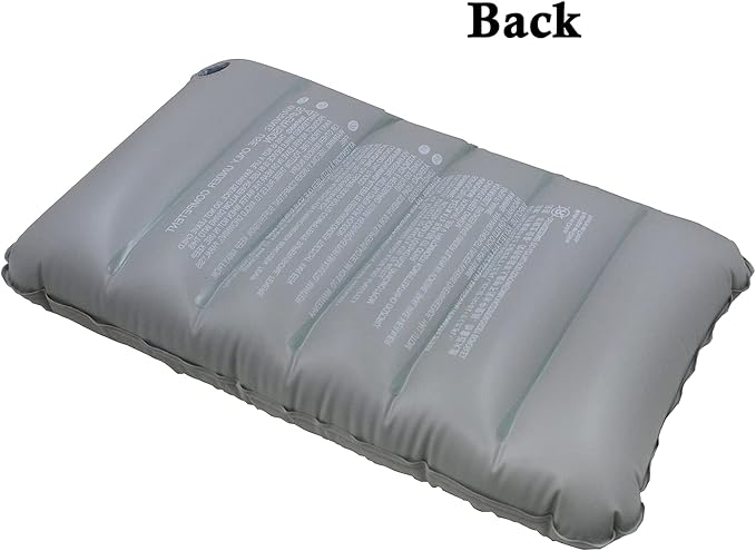 Alovexiong 2 Pack Gray Ultralight Inflatable Camping Pillow Small Squared Flocked Fabric Air Pillow for Hiking, Camping, Traveling, Napping, Desk Rest, Neck & Lumbar Support