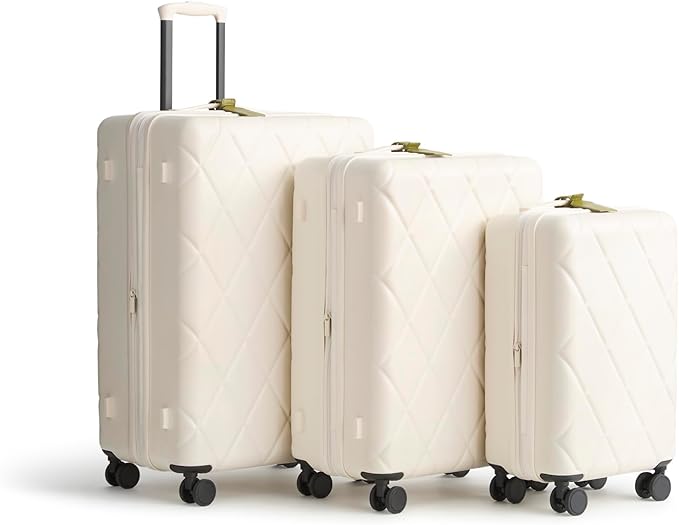 Hardside 3 Piece Luggage Set, Cottage Cream, One Size