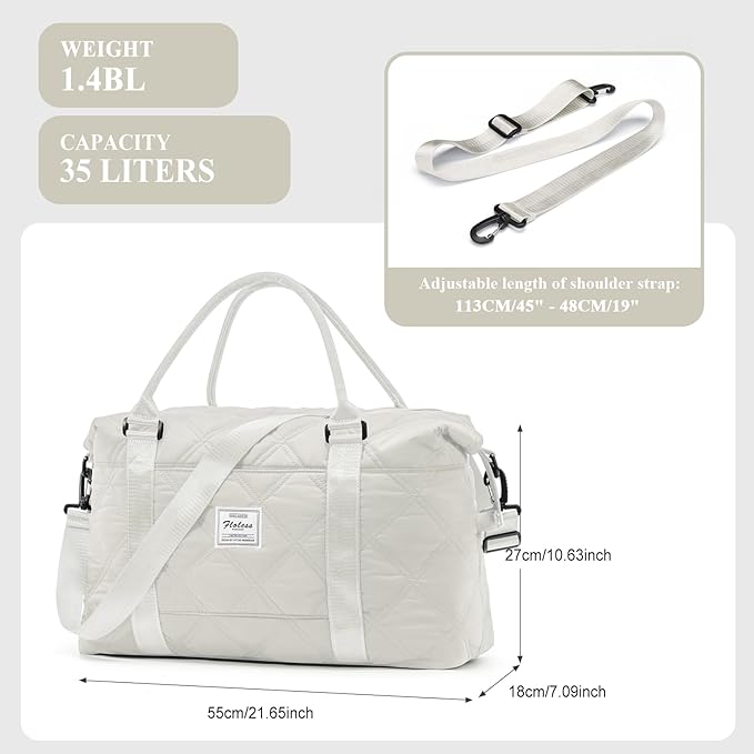 HYC00 Travel Duffel Bag,Carry-on Overnight Weekender Bags for Women,Sports Tote Gym Bag with Wet Pocket