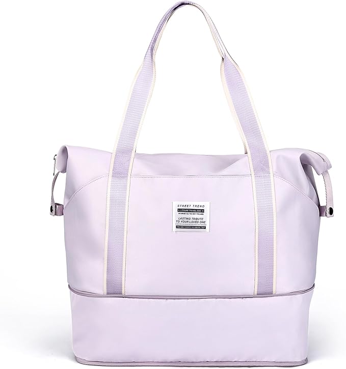 Travel Duffel Bag, Sports Tote Gym Bag, Shoulder Weekender Overnight Bag for Women