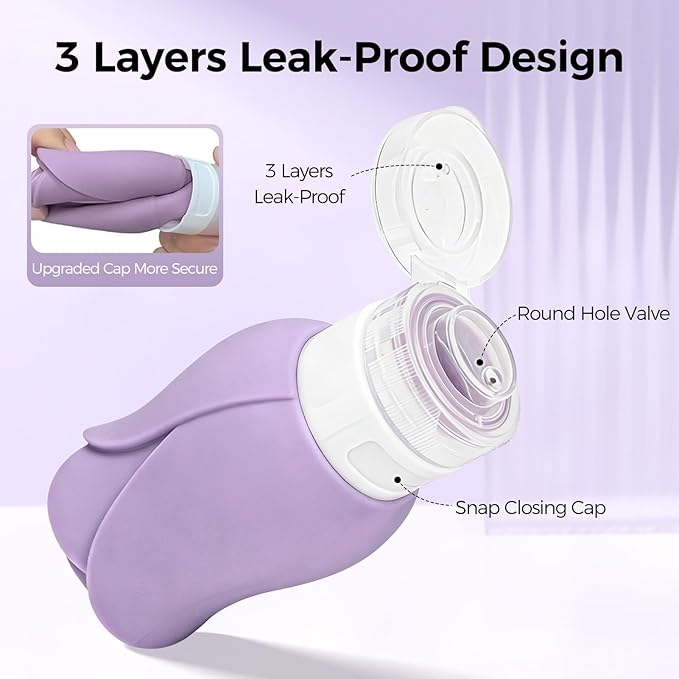 Travel Bottles for Toiletries - TSA Approved Portable Travel Containers for Toiletries, Leak Proof Travel Tubs Refillable Liquid for Shampoo Conditioner Lotion Body Wash,5 Colors