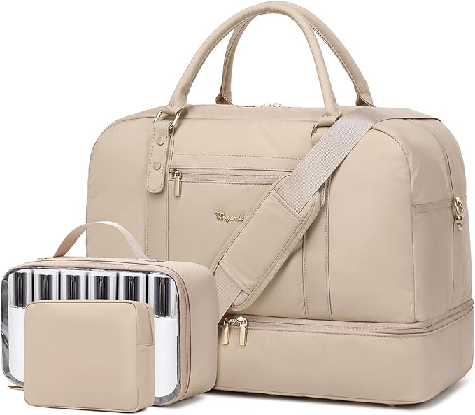 Wogarl Weekender Bags for Women Large Overnight Bag Weekend Travel Duffel Bag Carry on Shoulder with Shoe Compartment Toiletry Bag for Travel Business Gym