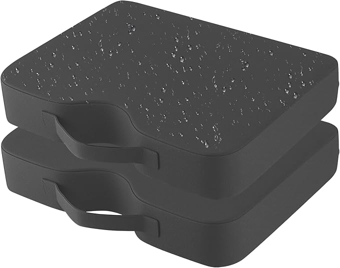 Stadium Seat Cushions 2 Pack, Extra Thick 2.5 Inch, U-Shaped Ergonomic Design, Waterproof & Portable Bleacher Seats with Carrying Handle