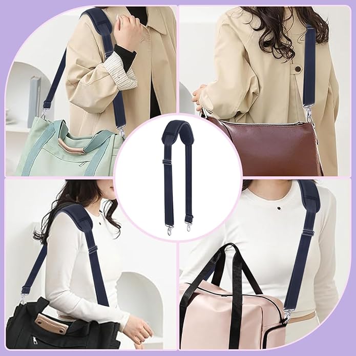 60 Inch Shoulder Strap with Removable Ultra-Thick Pad，Adjustable Buckles and Metal Hooks