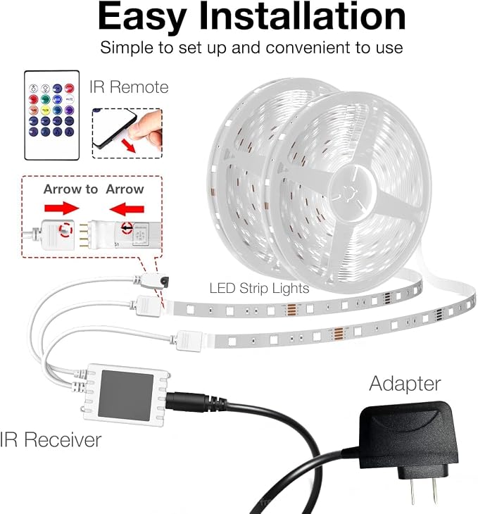 DAYBETTER Smart WiFi Led Lights, 50 FT RGB Led Strip Lights Compatible with Alexa and Google Assistant, App Voice Remote Control Music Sync Color Changing LED Strip Lighting for Bedroom Room Decor