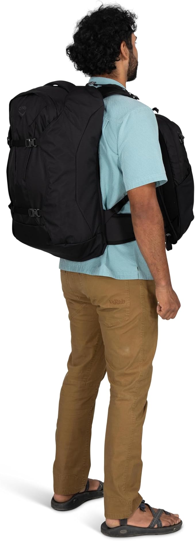 Osprey Farpoint 55L Men's Travel Backpack - Carry On Bag with Personal Item Sized Detachable Daypack, Black, Extended Fit