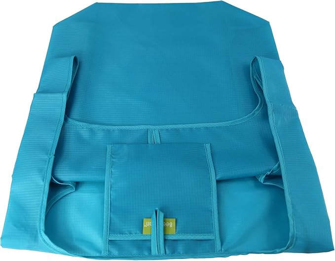 BeeGreen Light Blue Reusable Grocery Bags Wholesale Blue Reusable Kitchen Bags Bulk Foldable-Machine Washable with Zipper Storage Pouch 50 Packs