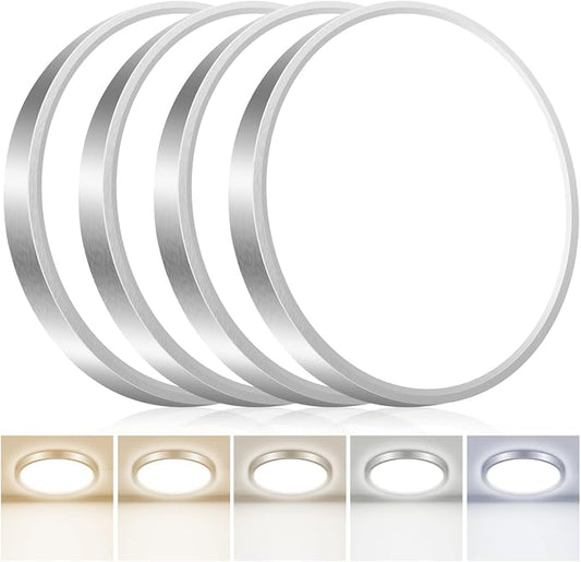hepside 4PACK Flush Mount LED Ceiling Light Fixture,5 Color Temperature Options Closet Light Fixture,Small Round Slim Surface Ceiling Lamp for Hallway,Bathroom,Bedroom,Kitchen,Interior