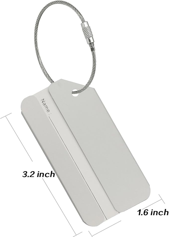 Aluminum Luggage Tags, Luggage Tag Holders for Travel Luggage Baggage Identifier by Ovener (5Pack Silver)