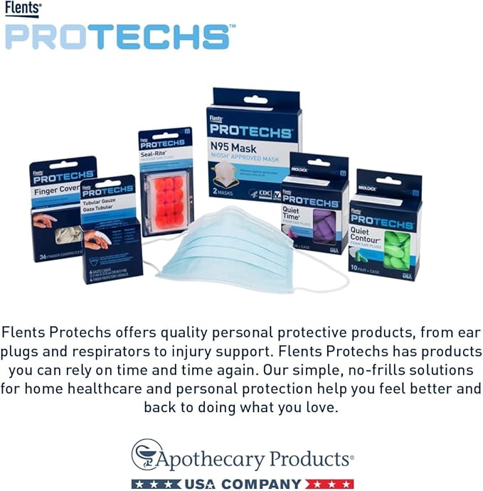 Flents Protechs Foam Ear Plugs, 10 Pair with case Sleeping, Snoring, Loud Noise, Traveling, Concerts, Construction, Studying, Work, Shooting, NRR 33, Noise Cancelling, Green, Made in the USA