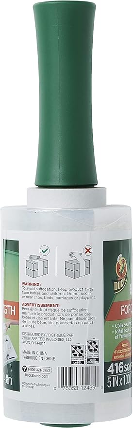 Duck Brand Stretch Wrap Roll, Clear, 5 inches by 1000 feet, 285849, Set of 2