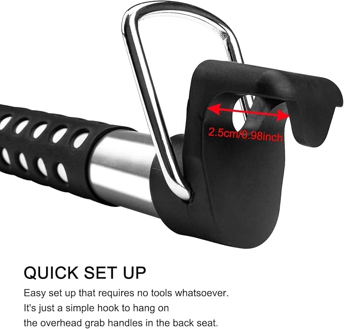 Beinhome Rubber Car Clothes Hanger Bar, Expandable Heavy Duty Car Clothes Rack- Adjustable 35 to 63 inches, Suitable for Sedans, SUV, Truck, Most Vehicles, Black