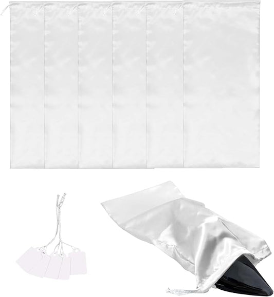 Shoe Dust Bags - 6 Pack Shoe Bags for Travel Satin Fabric Shoe Bag with Drawstring for Men Women Travel Protecting Storing Shoes