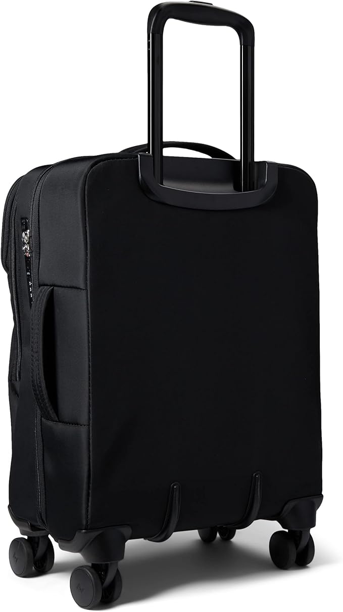 Vera Bradley Women's Softside Rolling Suitcase Luggage, Black, 22" Carry On