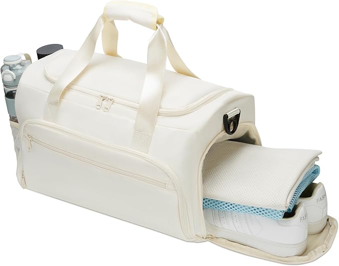 Gym Bag for Men Women, Sports Duffle Bags with Wet Pocket & Shoes Compartment, Water Resistant Overnight Duffel Bag
