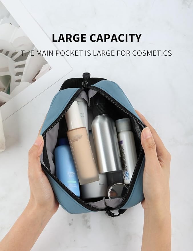 GOX Travel Toiletry Bag Dopp Kit Case for Men Multifunction Packing Organizer Pouch (Haze Blue)