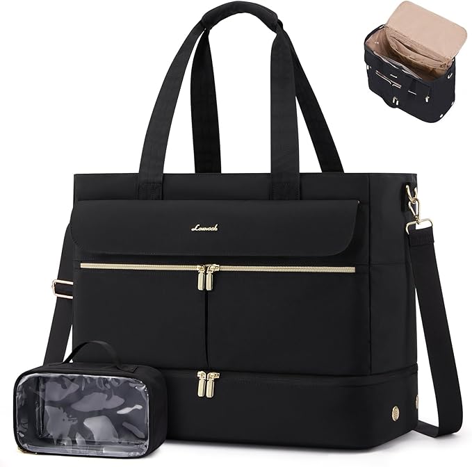 LOVEVOOK Large Travel Duffle Bag, Wide Open Weekender Bags for Women with Shoe Compartment, Carry on Overnight Bags, Hospital Bag for Women Labor Delivery with Wet Pocket