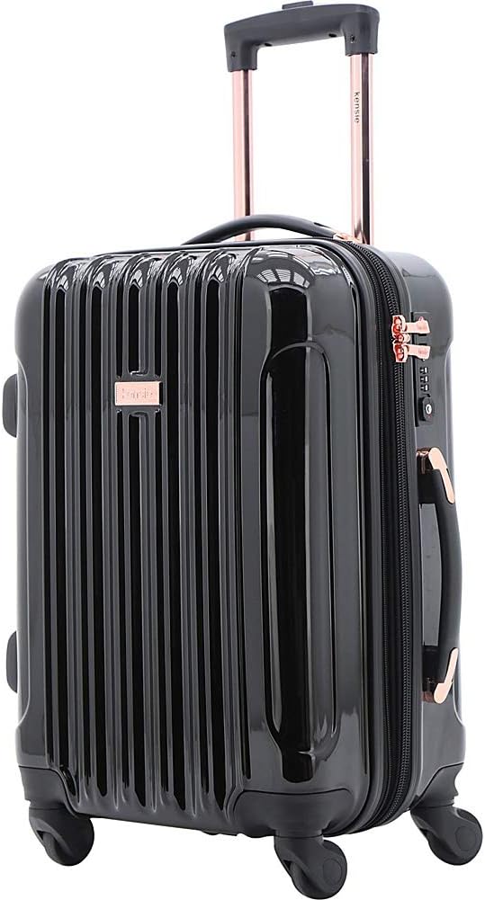 kensie 20" "Alma" Carry-On TSA-Lock Spinner Luggage, Black