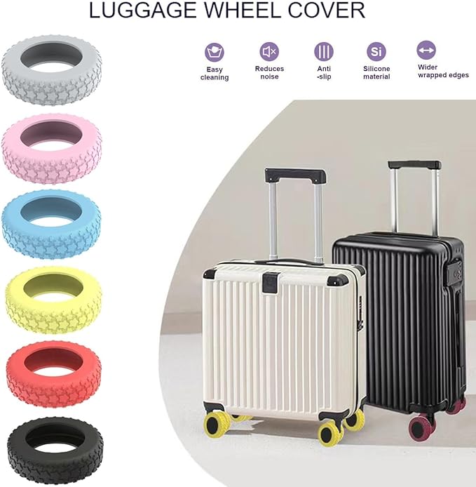 8PCS Luggage Wheel Protector,Silicone Protective Covers for 2-2.4" Spinner Wheels Anti-Slip, Ultra-Quiet & Wear-Resistant Travel Accessories(Star Shape-Pink)