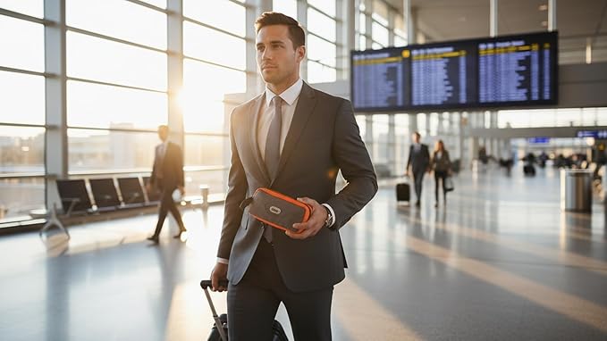 GOX Travel Toiletry Bag Dopp Kit Case for Men Multifunction Packing Organizer Pouch(Orange/Grey)