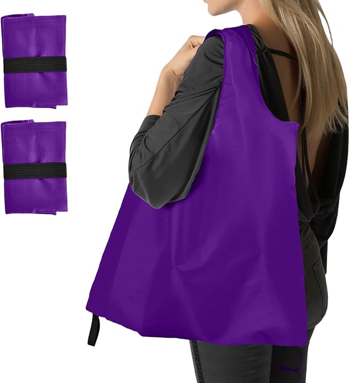Washable Reusable Grocery Bags, Foldable Reusable Shopping Bags, Polyester Tote, Pocket Size Carrier