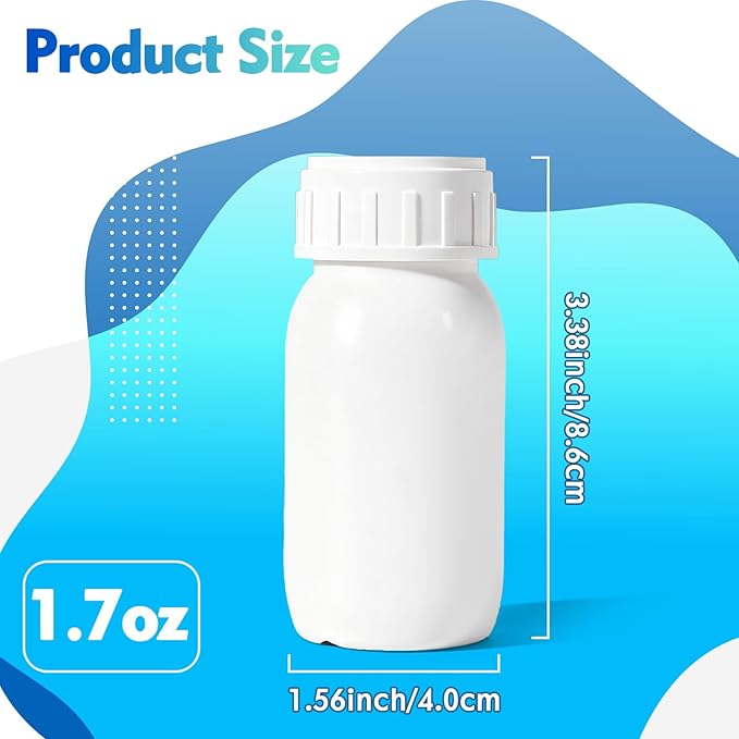 4Pack 1.7oz (50ml) Clear Plastic Small Travel Squeeze Bottles - Empty Containers with Lids, EVOH High Barrier Leak Proof Storage for Toiletries, Samples & Pills