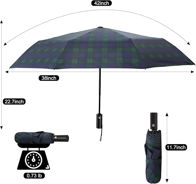 SoulRain Travel Umbrella - Compact Umbrella for Rain - Perfect Large Auto Folding Umbrella - Ideal Car umbrella, Small umbrella, and Travel Companion