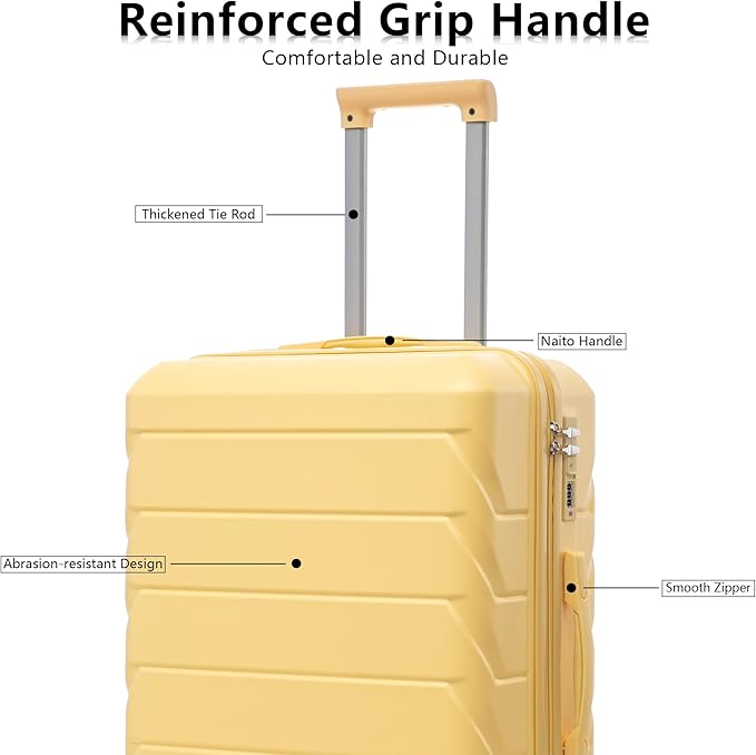Luggage Sets, 3 ABS Hardshell Suitcase Spinner Wheels with Combination Lock