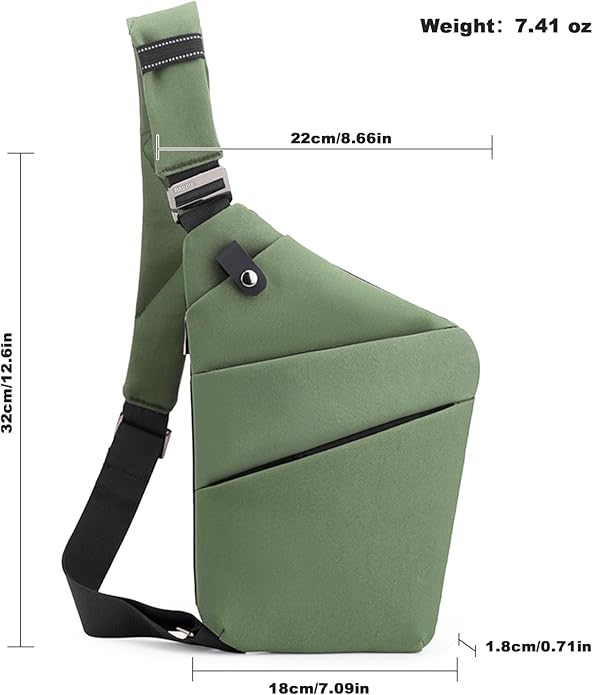 Anti Theft Travel Bag, One Shoulder Large Capacity Cross-body Bag Chest Fashion Lightweight Sling Bags for Travel Sports