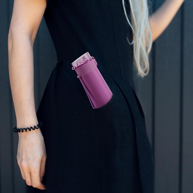 9oz Small Water Bottles with Straw, Mini Water Bottle with One-Hand Open Design, Leak-Proof Locking Lid for Hot&Cold Drinks, Small Travel Water Bottle - 100% Leakproof for School, Travel...(Lavender)