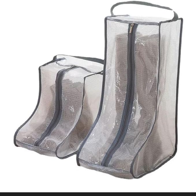 Portable 2 Pack Boots Storage, Tall Boots Storage/Protector Bag,Grey Portable waterproof storage bags are used for travel storage, under the bed, wardrobe, shoe cabinet and other home storage