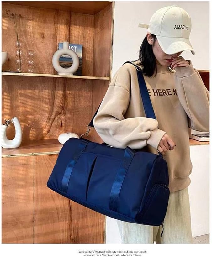Men and Women's Travel Bag With Shoe Compartment Sports Tote Gym Bag Weekender Overnight Shoulder Bag