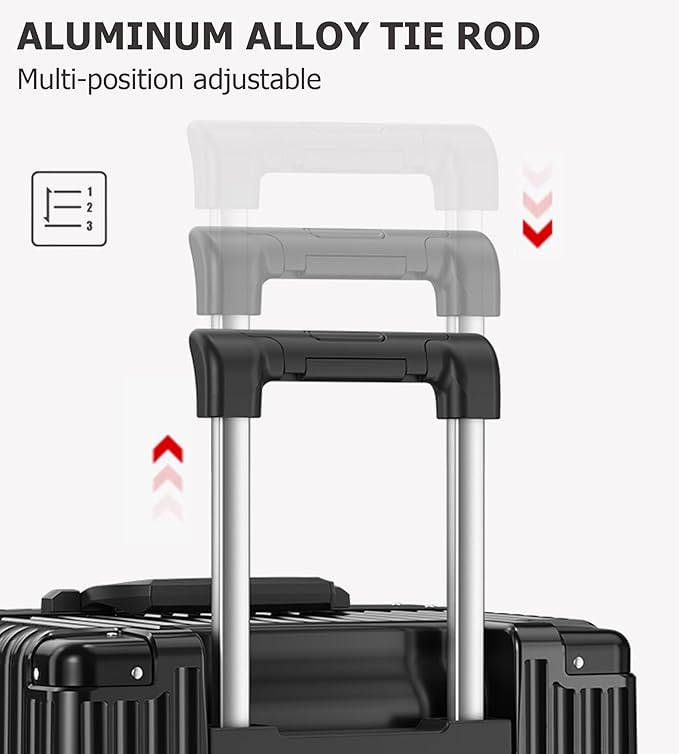 feilario 30in Super Large Captain Aluminum Frame Hardside Spinner Wheels Luggage, Removable Wheels Zipperless Checked Suitcase with Cup Holder/Phone Holder